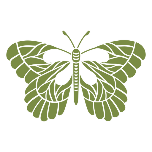 Green butterfly with intricate details PNG Design