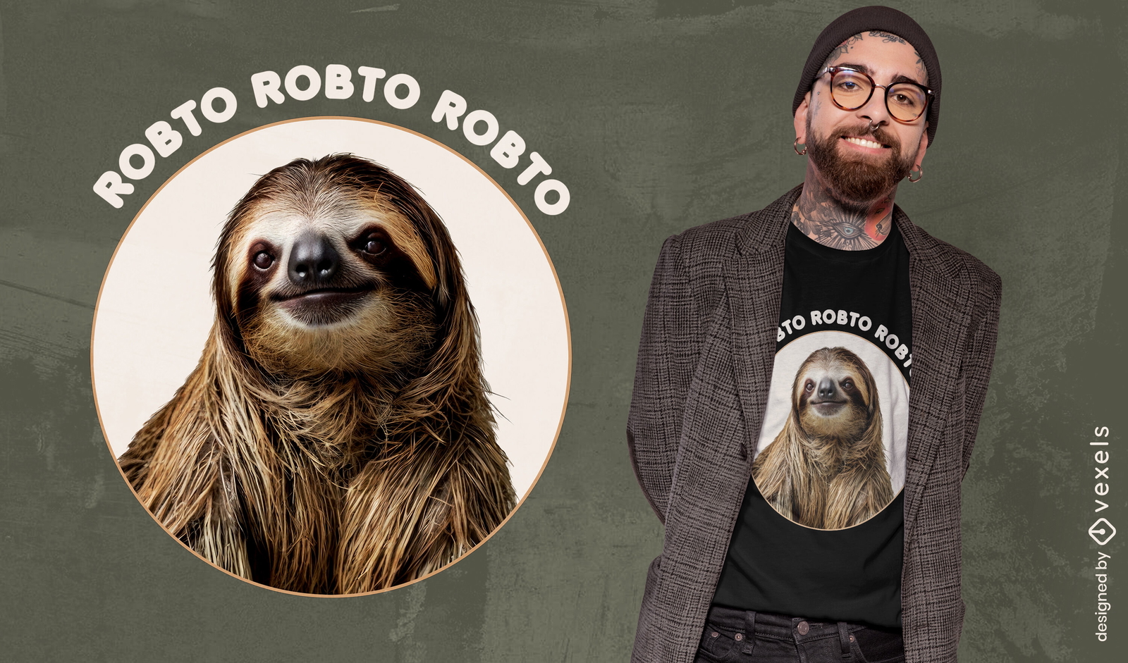 Diseño divertido de camiseta de Sloth Robto