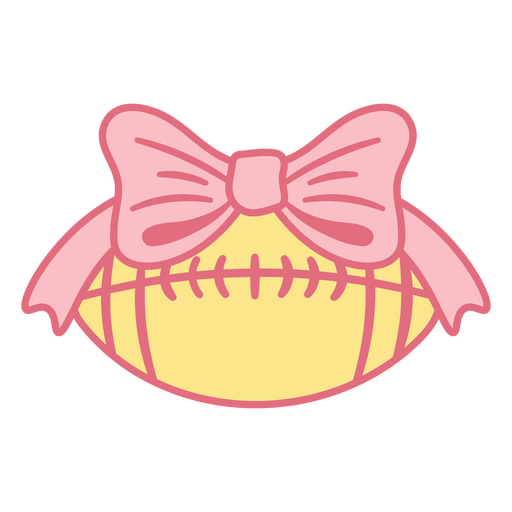 Pink bow football design PNG Design