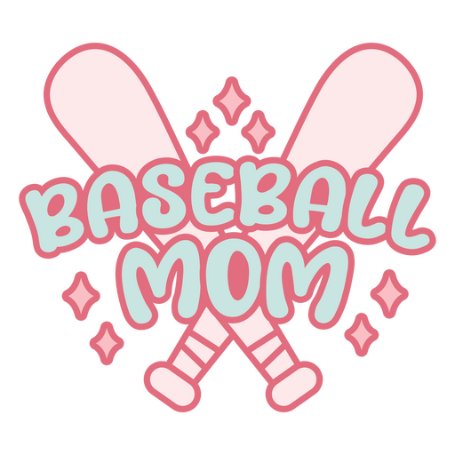 Pink and blue baseball bat design PNG Design