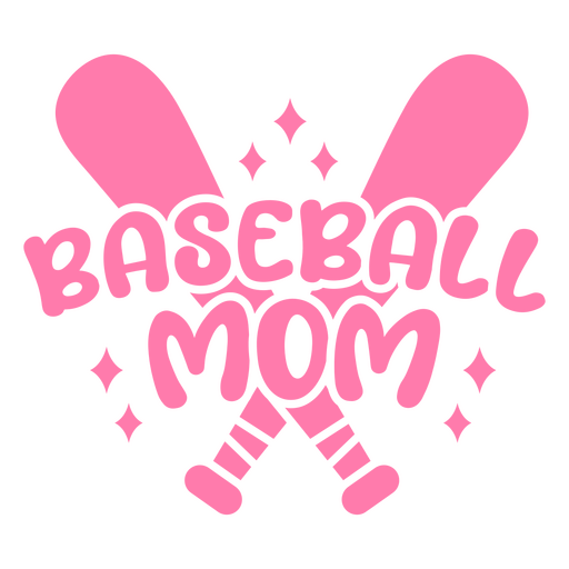 Design de mãe de beisebol rosa Desenho PNG