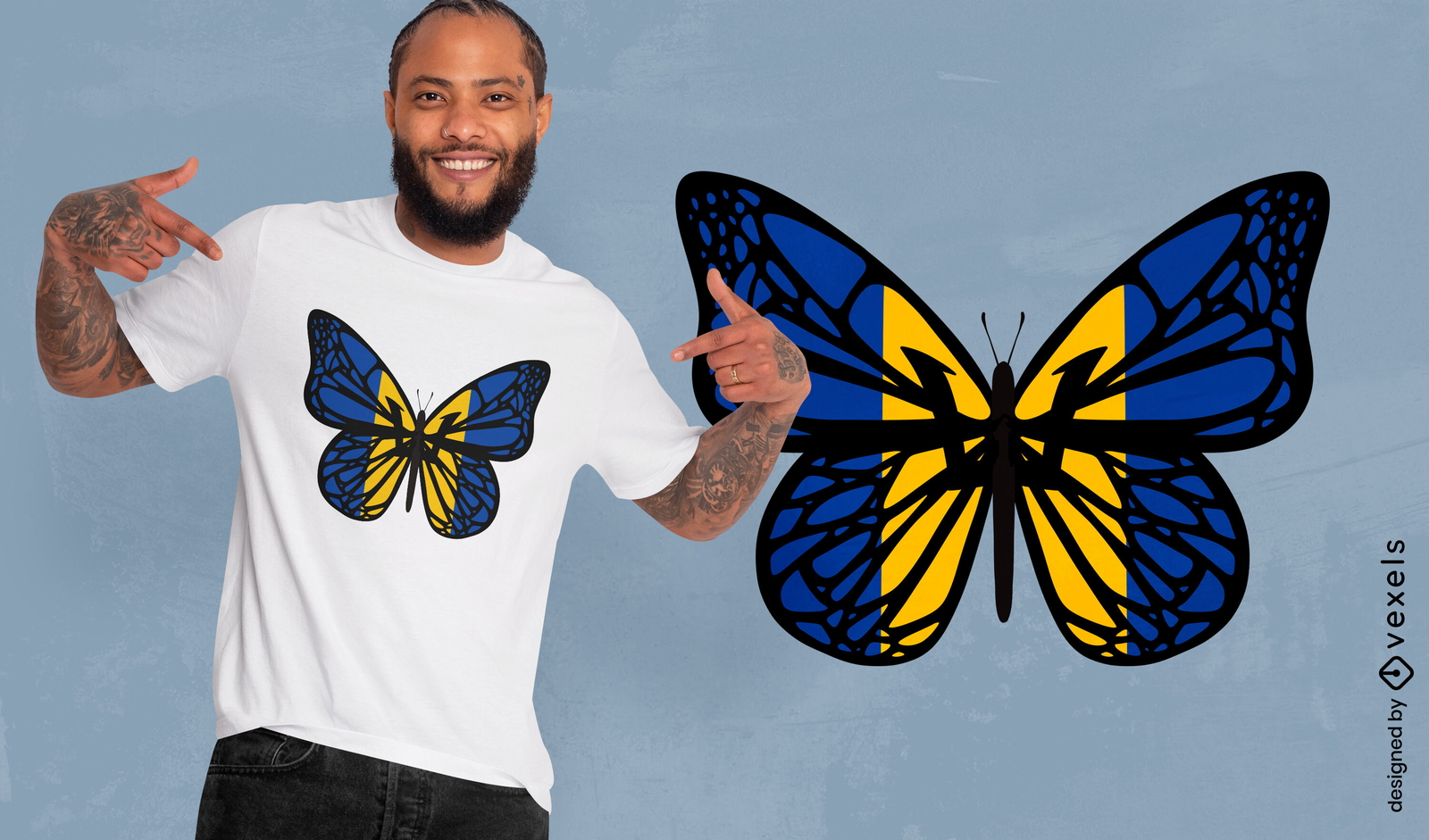 Diseño de camiseta con la mariposa nacional de Barbados