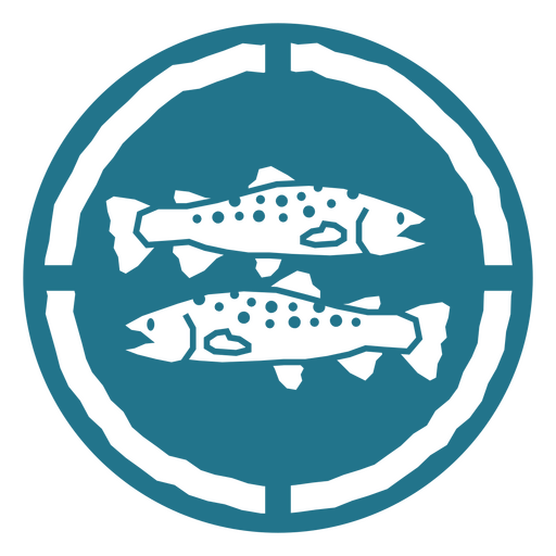 Circular Fish Emblem PNG Design