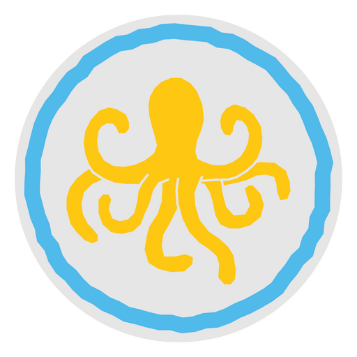 Gelbes Oktopus-Design PNG-Design