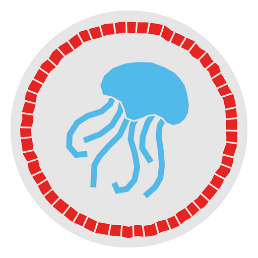 Diseño de medusas azules y rojas. Diseño PNG