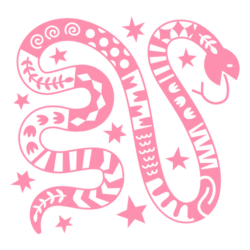 Diseño de serpiente rosa y blanca. Diseño PNG