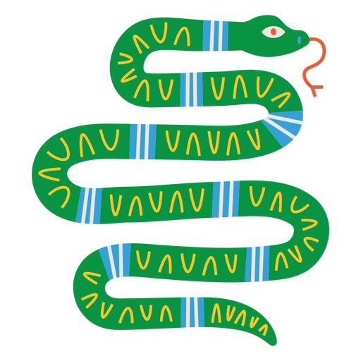 Green and blue snake design PNG Design