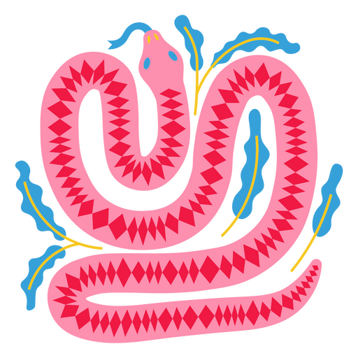 Diseño de serpiente rosa y azul.  Diseño PNG