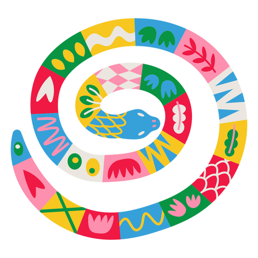 Colorful spiral snake  PNG Design