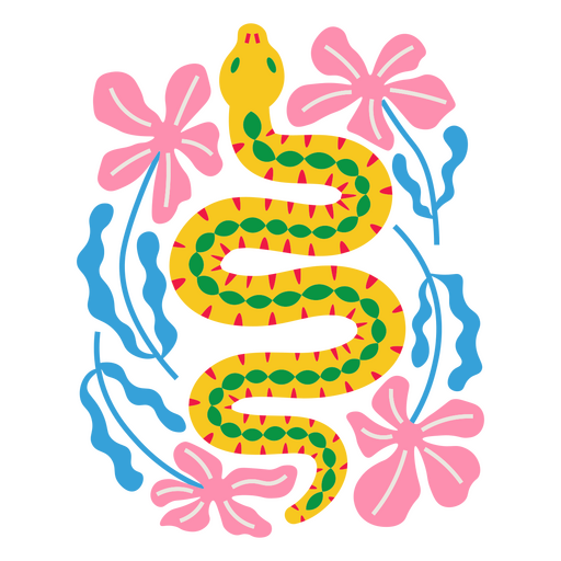 Diseño de serpiente colorido Diseño PNG