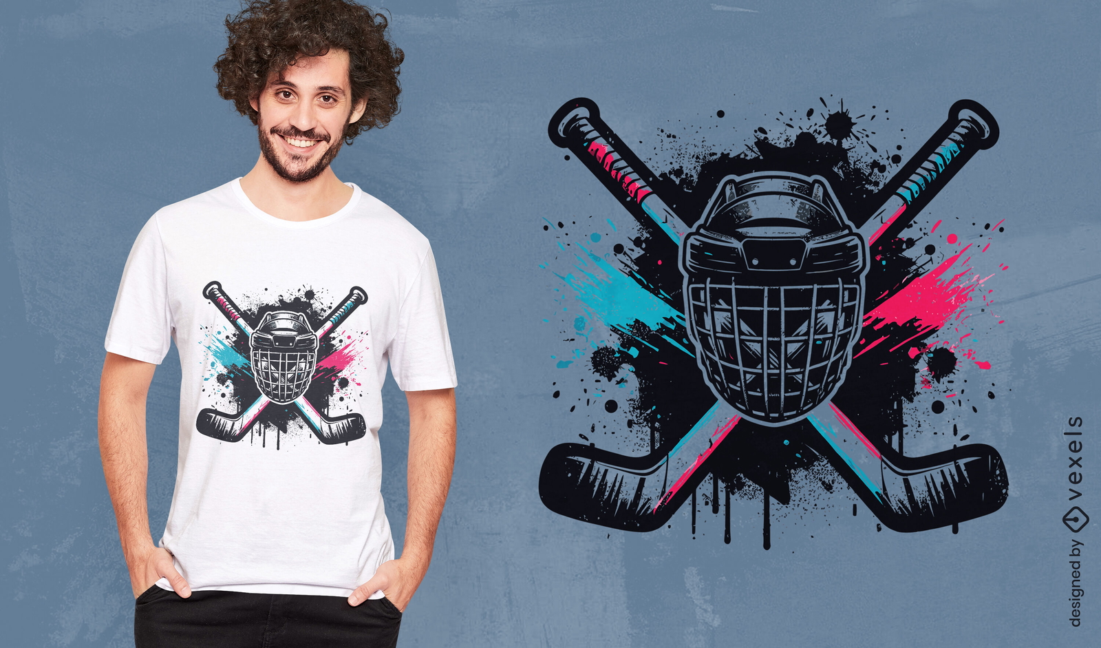 Diseño de camiseta deportiva de hockey sobre hielo.