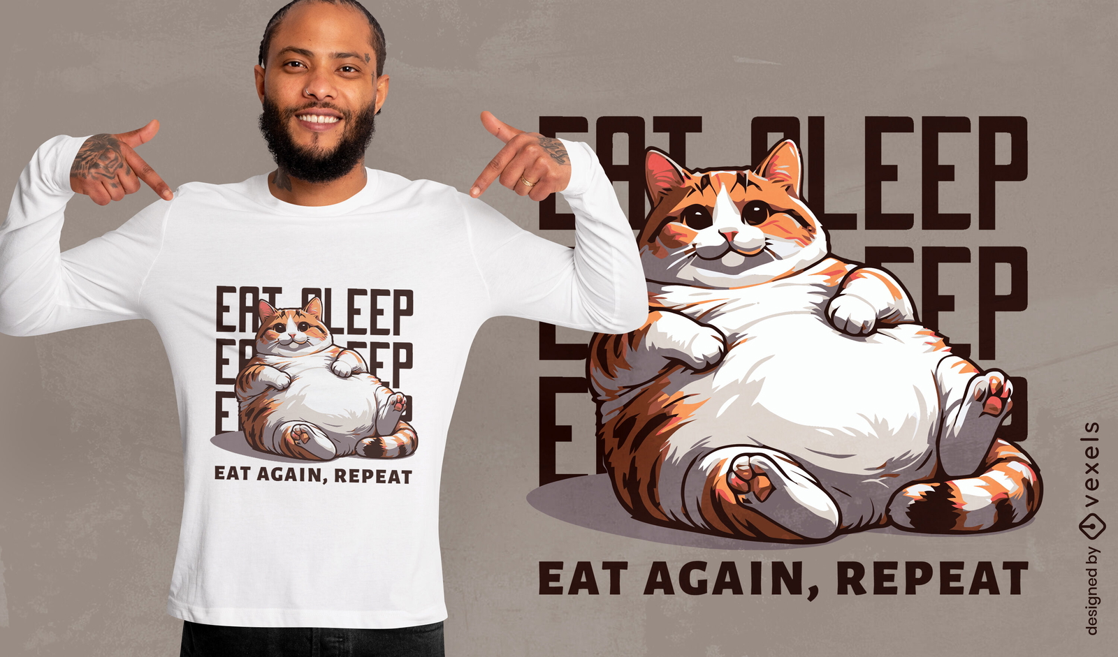 Design de camiseta com citação de gato preguiçoso