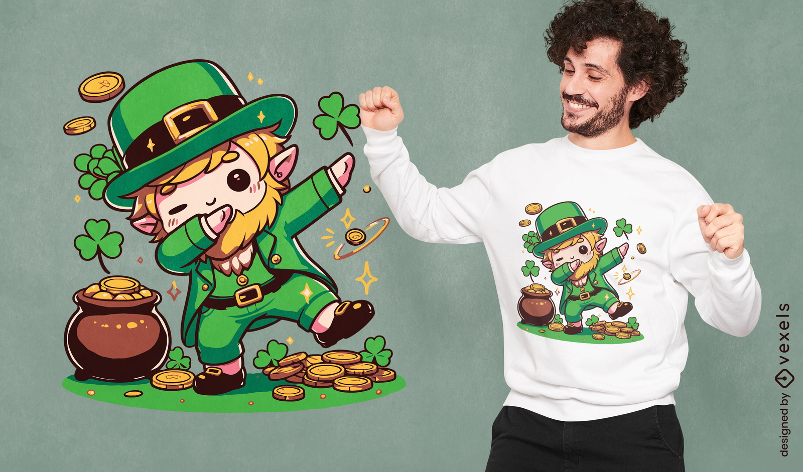 Dancing leprechaun t-shirt design