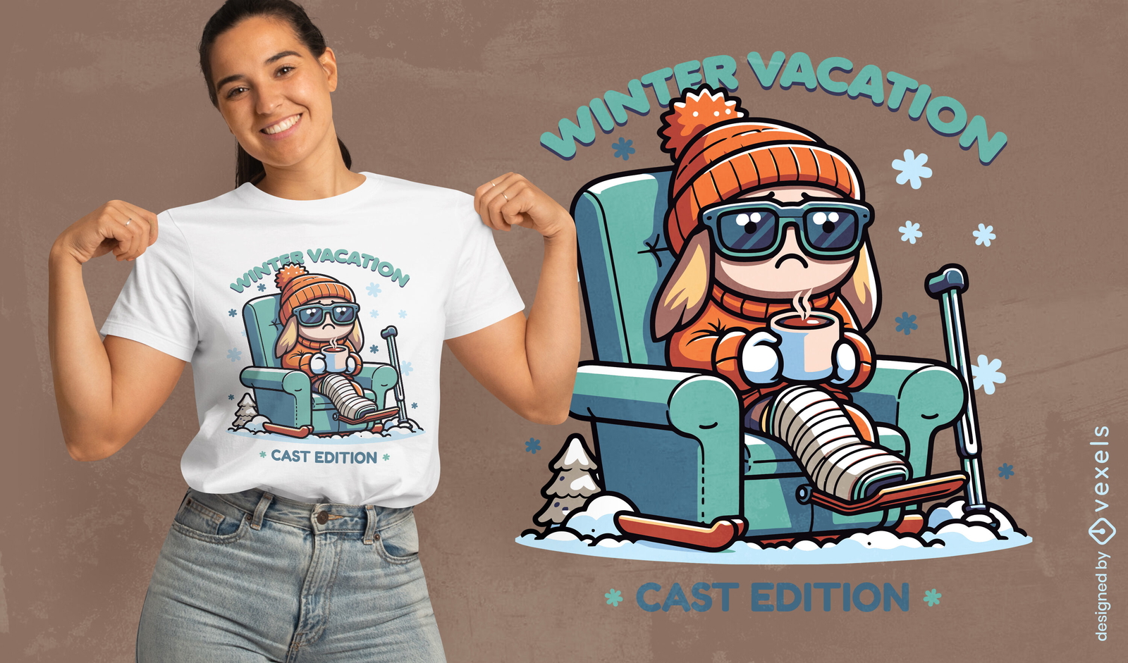 Design de camiseta da edição do elenco de férias de inverno