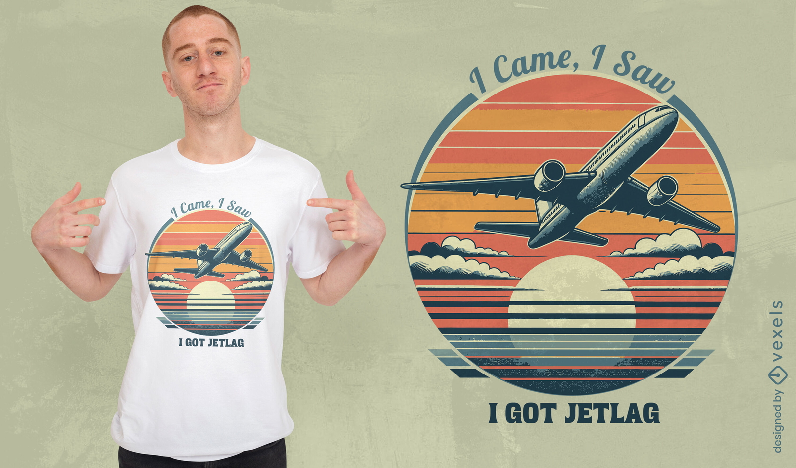 Design de camiseta com citação de viagem Jetlag