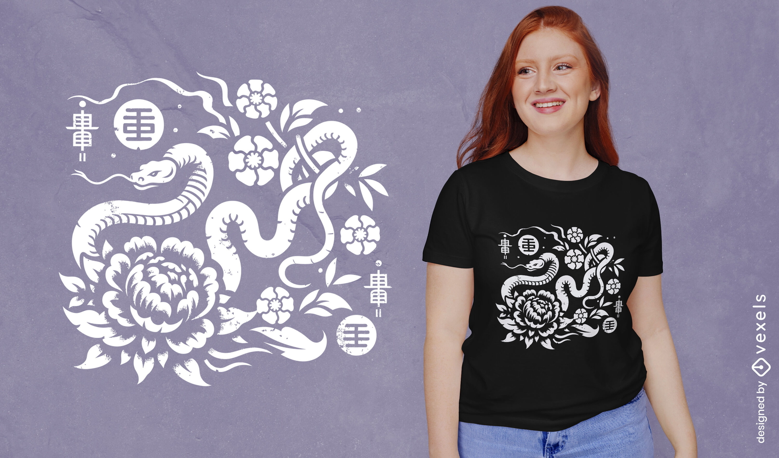 Design de camiseta com cobra do zodíaco chinês