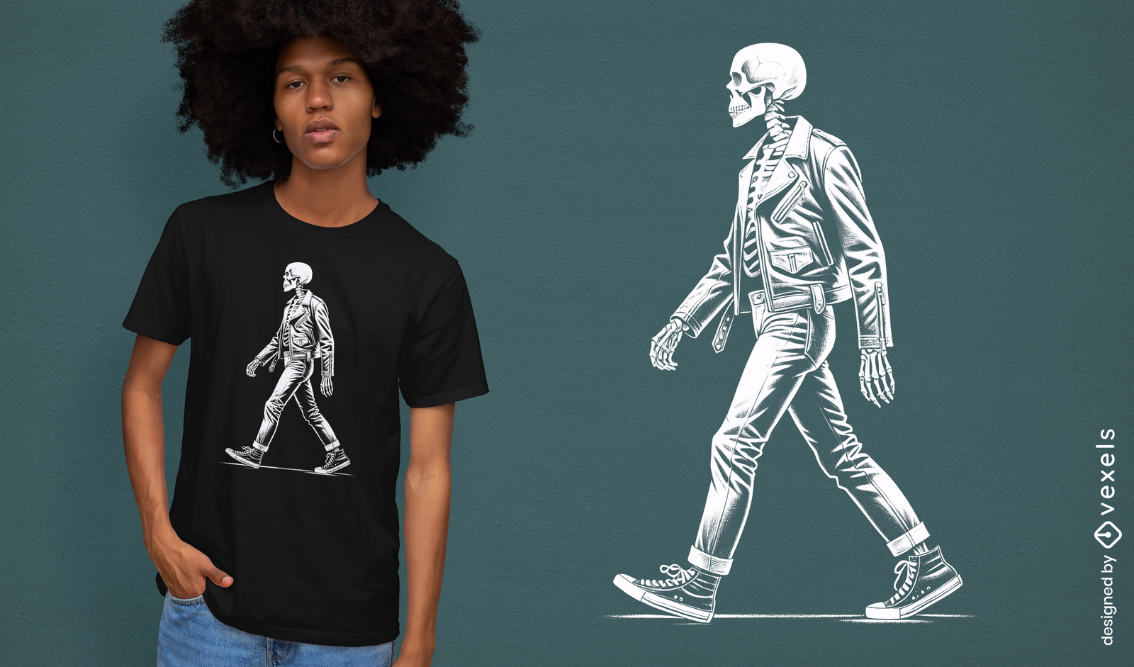 Walking skeleton t-shirt design