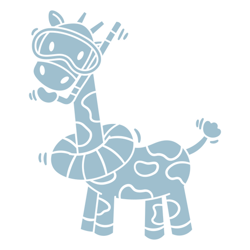 Girafa usando um colete salva-vidas Desenho PNG