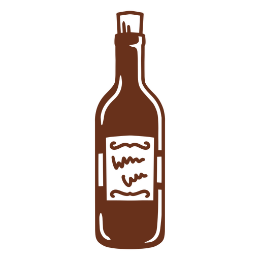 Diseño de botella marrón con etiqueta blanca. Diseño PNG