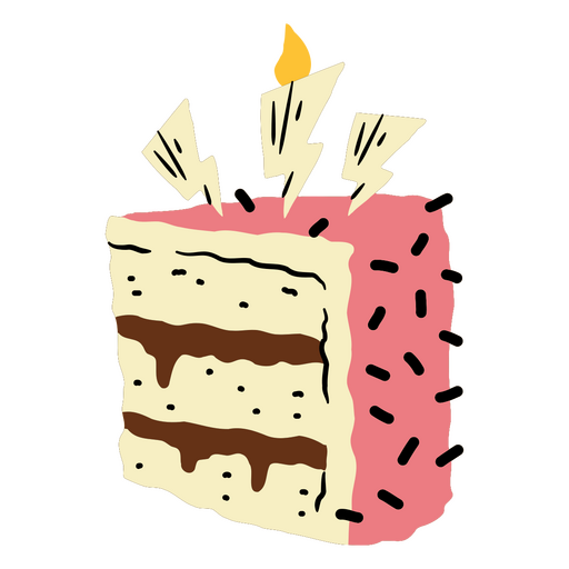 Geburtstagstorte mit Kerzen und Blitz-Design PNG-Design