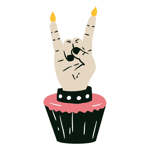 Design de cupcake rock and roll Desenho PNG