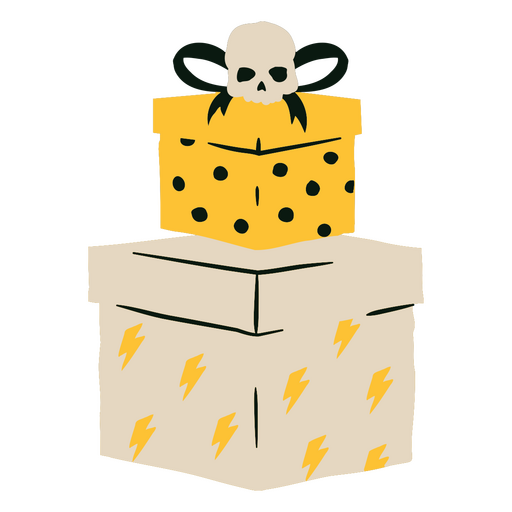 Diseño de cajas de regalo con forma de calavera Diseño PNG