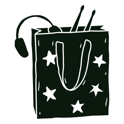 White stars on a black bag design PNG Design