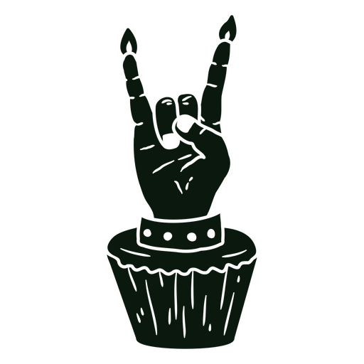 Rock and roll cupcake  PNG Design