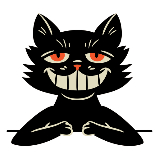 Design gráfico peculiar de gato travesso Desenho PNG