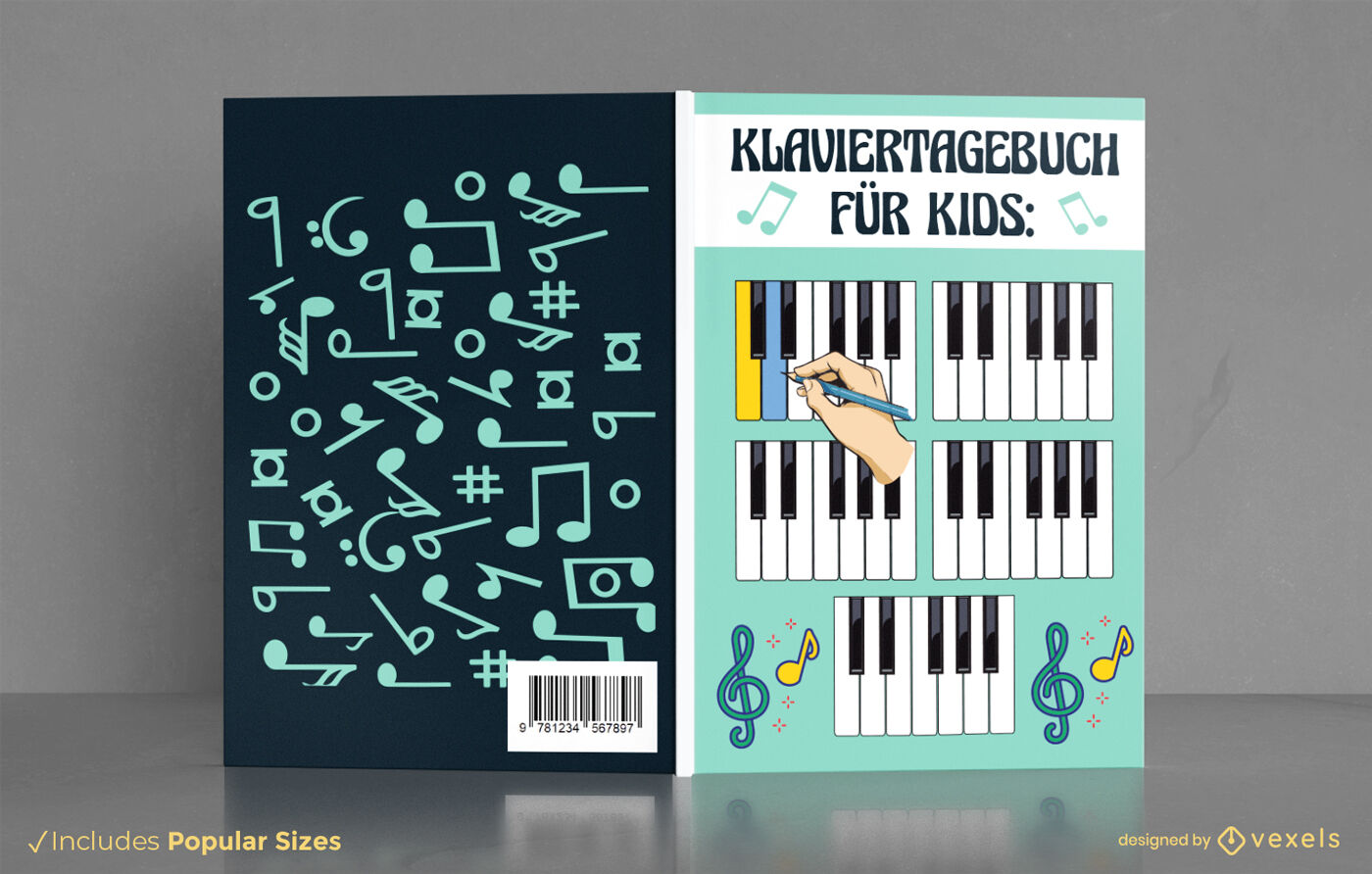 Kids piano practice book cover design