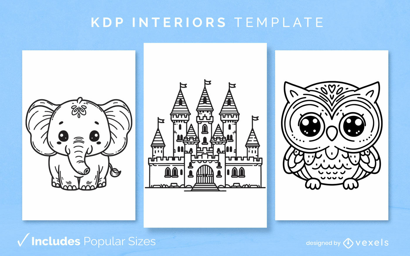 Cute pages coloring book design