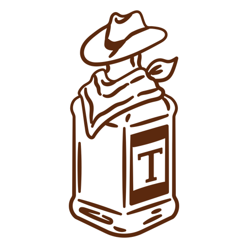 Cowboy hat bottle design PNG Design