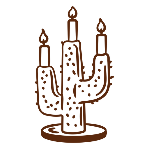 Cactus candleholder design PNG Design