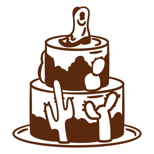 Design de bolo de cacto Desenho PNG