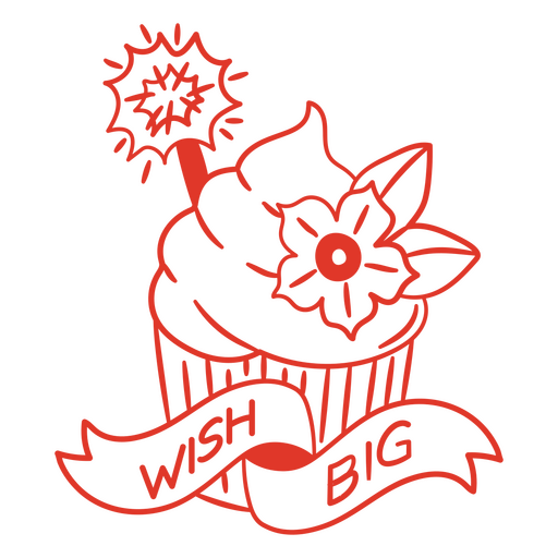 Wish big cupcake design PNG Design