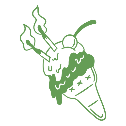 Spooky melting ice cream PNG Design