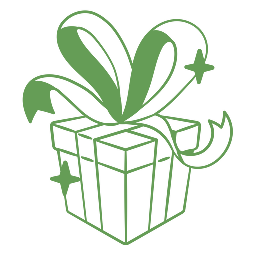 Green gift box design PNG Design