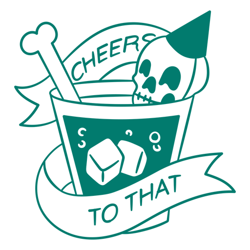 Cheers to that skull drink PNG Design