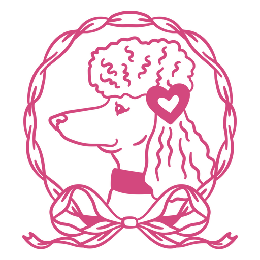 Elegant poodle with heart accessory PNG Design