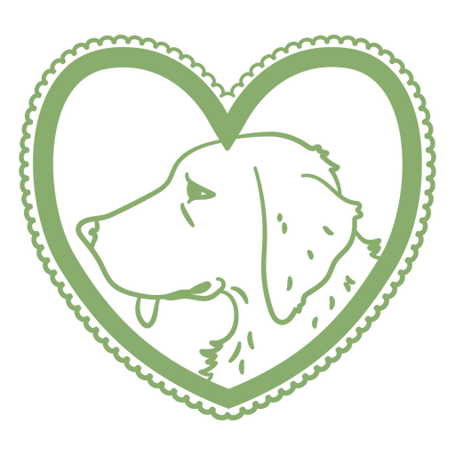 Dog portrait in heart frame PNG Design