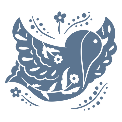 Diseño de pájaro azul y blanco. Diseño PNG