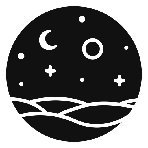 Ausgeschnittenes Design mit Mond und Sternen PNG-Design