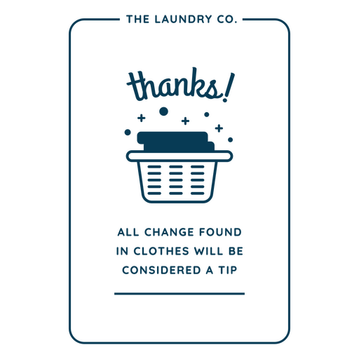 Obrigado! O design da Laundry Co. Desenho PNG