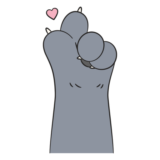 Diseño de pata de dibujos animados divertido con corazón Diseño PNG
