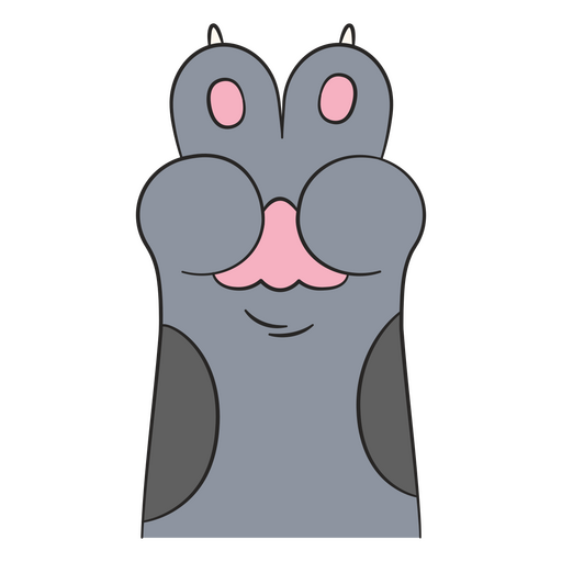 Cute cartoon cat paw design PNG Design