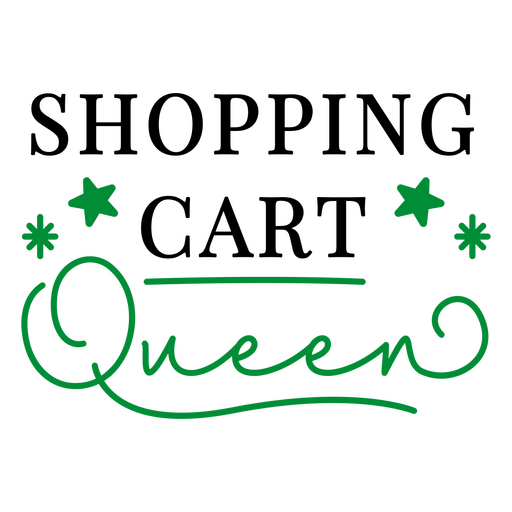 Shopping cart queen design PNG Design