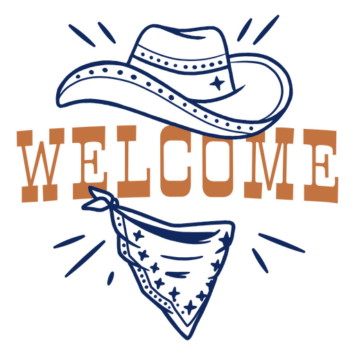 Diseño de cartel de bienvenida de estilo occidental Diseño PNG