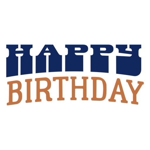 Happy in blue and orange PNG Design