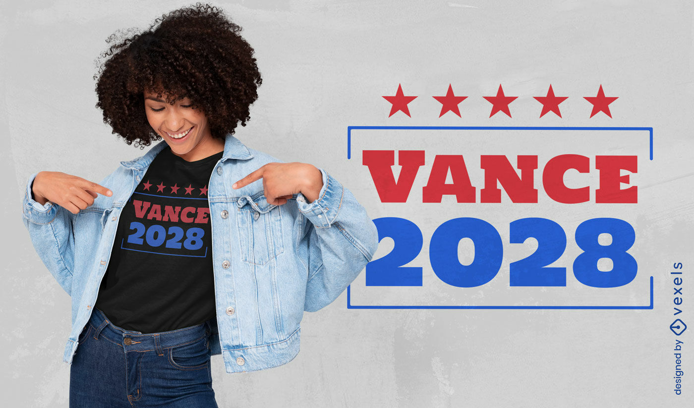 Diseño de camiseta de la campaña política de Vance 2028