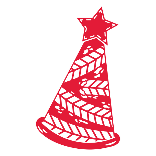 Red party hat with star PNG Design